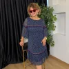 Lacivert Puantiyeli Elbise 8814