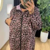 Leopar Desen Fermuarlı Yağmurluk AN10560