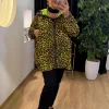 Leopar Desen Fermuarlı Yağmurluk AN10560
