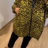 Leopar Desen Fermuarlı Yağmurluk AN10560