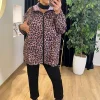 Leopar Desen Fermuarlı Yağmurluk AN10560