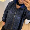 Leopar Desen Fermuarlı Yağmurluk AN10560