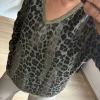 Leopar Desen Simli Bluz 21812