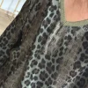 Leopar Desen Simli Bluz 21812
