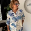 Mavi Çiçek Desenli Bluz 5181