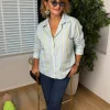 Mavi Çizgili Poplin Gömlek BG890