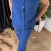Mavi Müslin Sıfır Kol Bluz M-2113