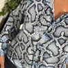 Mavi Piton Desenli Saten Gömlek BG321