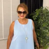 Mavi Şifon Bluz 2225