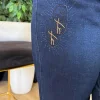 Mavi Taş Desenli Kot Pantolon 8254