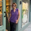 Mor Kolsuz Desenli Bluz Y2000-1