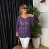 Mor Merserize Triko Bluz 1150
