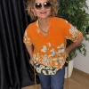 Oranj Desenli Bluz 15455-26