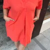Oranj Keten Elbise E-594