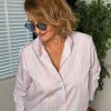 Pembe Çizgili Poplin Gömlek BG890
