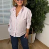 Pembe Çizgili Poplin Gömlek BG890