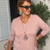 Pembe Düz Desen Triko Kazak Y59100