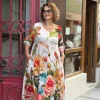 Renkli Gül Desenli Elbise BY133