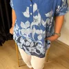 Saks Mavisi Desenli Bluz 15455-26