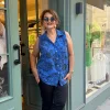 Saks Mavisi Kolsuz Desenli Bluz Y2000-1