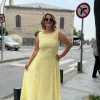 Sarı Dantel Detaylı Elbise 2012