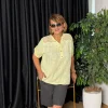 Sarı Hakim Yaka Bluz Y83373