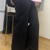 Siyah Bol Paça Pantolon 8017