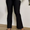 Siyah Çan Paça Punto Pantolon LZA