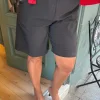 Siyah Çiçek Desen Saten Kemerli Gabardin Şort 8837