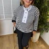 Siyah Çizgili Bluz 5510