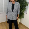 Siyah Çizgili Ceket 6584