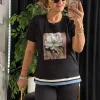 Siyah Desenli Bluz 5584