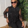 Siyah İkili Pullu Bluz 4715
