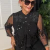 Siyah İkili Pullu Bluz 4715