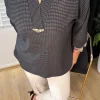 Siyah Kare Çizgili Bluz 2260