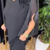 Siyah Krep Elbise 5519