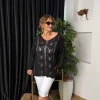 Siyah Merserize Triko Bluz 1150