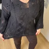 Siyah Merserize Triko Bluz 1150