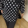Siyah Puantiyeli Bluz 2075