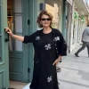 Siyah Pul Detaylı Elbise Takım Y5039