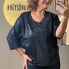 Siyah Taşlı Bluz 000312