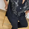 Siyah Taşlı Gömlek 6962