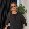 Siyah Taşlı Şifon Abiye Takım 3363