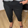 Siyah Tokalı Hasır Kemerli Pantolon 53176
