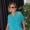 Turkuaz Hakim Yaka Bluz Y83373