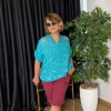 Turkuaz Hakim Yaka Bluz Y83373