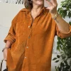 Turuncu Kadife Gömlek 25119