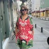 Yeşil Desenli Elbise BY124