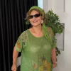 Yeşil Desenli Şallı Bluz LDV