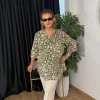 Yeşil Kolu Lastikli Bluz 3661